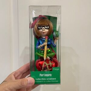 Pier 1 Imports Paige Teacher Glass Ornament Girlfriends Collection Apple Globe